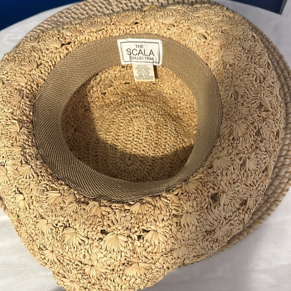 Women’s The Scala Collection Woven Natural Straw Sun Hat One Size - Picture 6 of 6